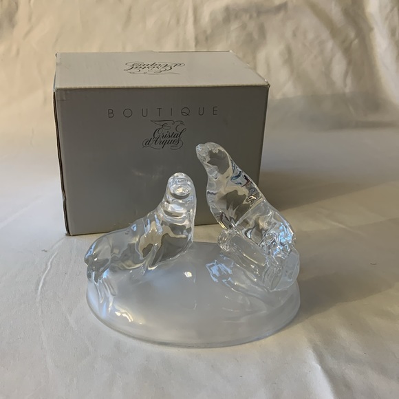 Cristal d’ Arques Sea Lion Family - Crystal Lead figurine - Picture 2 of 11
